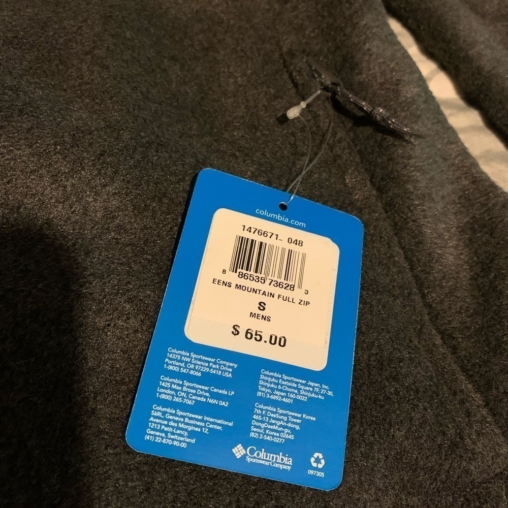 NWT Men’s Columbia full zip fleece jacket Small EENS Mountain style - Picture 5 of 8